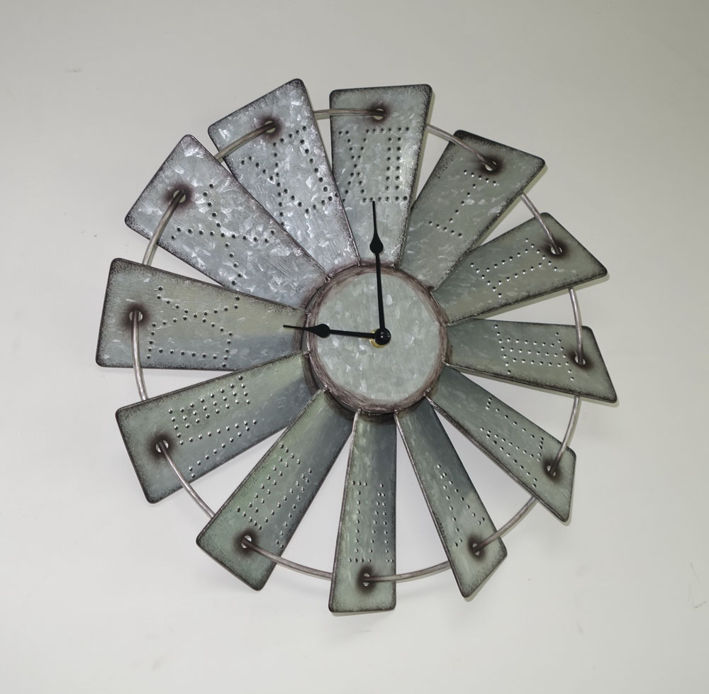 best selling windmill metal wall clock with roman numbers, wall clock home decor,wall clock round