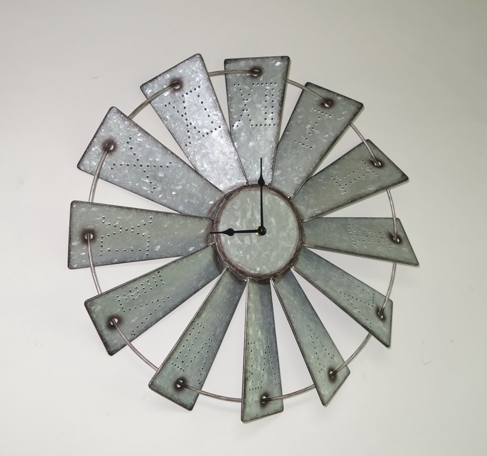 best selling windmill metal wall clock with roman numbers, wall clock home decor,wall clock round