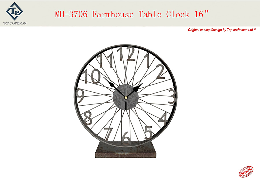 Farmhouse Bike Wheel Clock