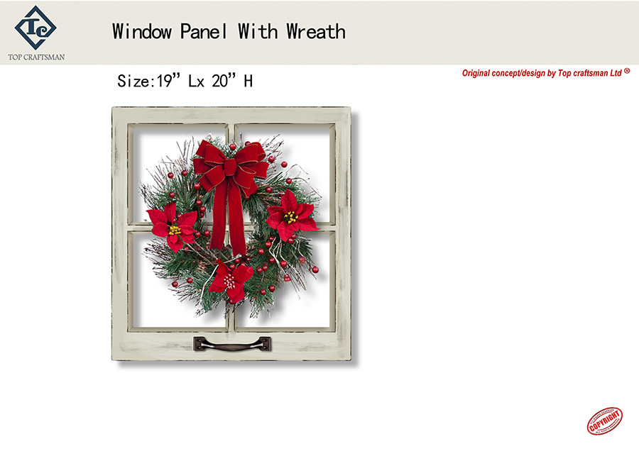 Floral Wreath Wood Framed Wall Décor