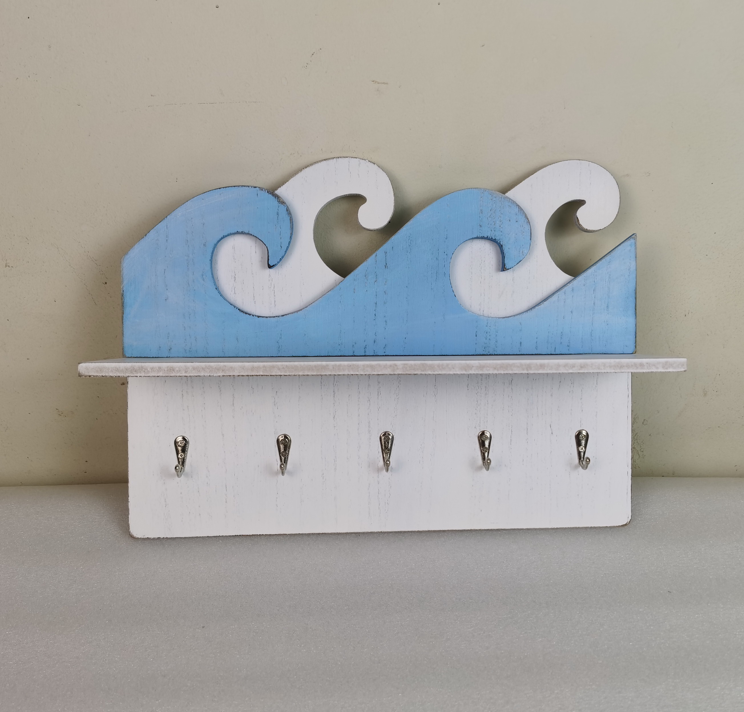 Sea Wave Shaped Shelf Wall Mounted,Unique Design House Frame Doll Floating Shelves