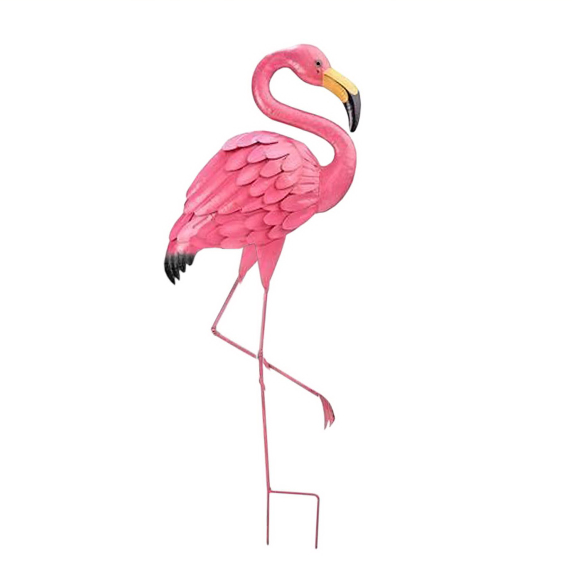 Metal Flamingo Bird Stake for Garden