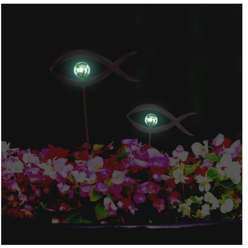 Fish With Gid Flower Garden Stakes Decor