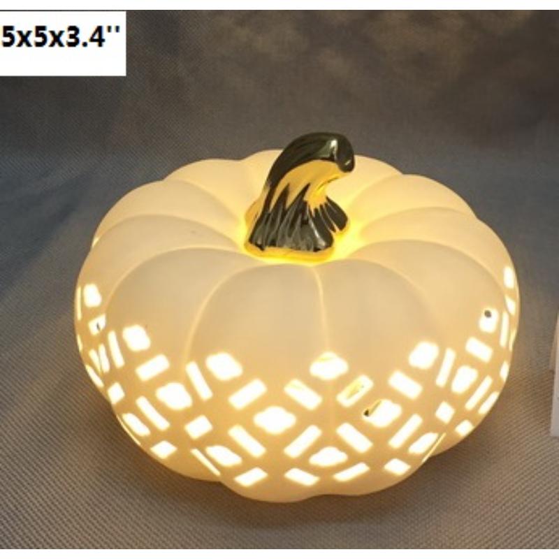 Sunlit Ceramic Pumpkin lights