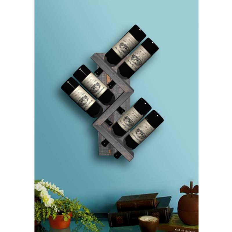 Wooden Zig Zag Wine Rack