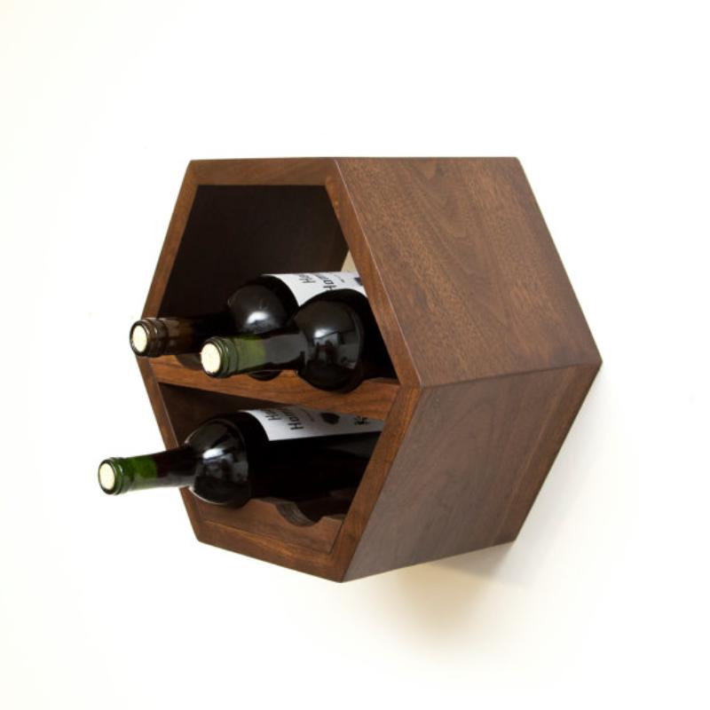 Wood Wine Rack,Wine Storage,Modern Wine Rack,Geometric Kitchen Decor,Hanging Wine Rack,Modular Wine Rack,Great gift idea