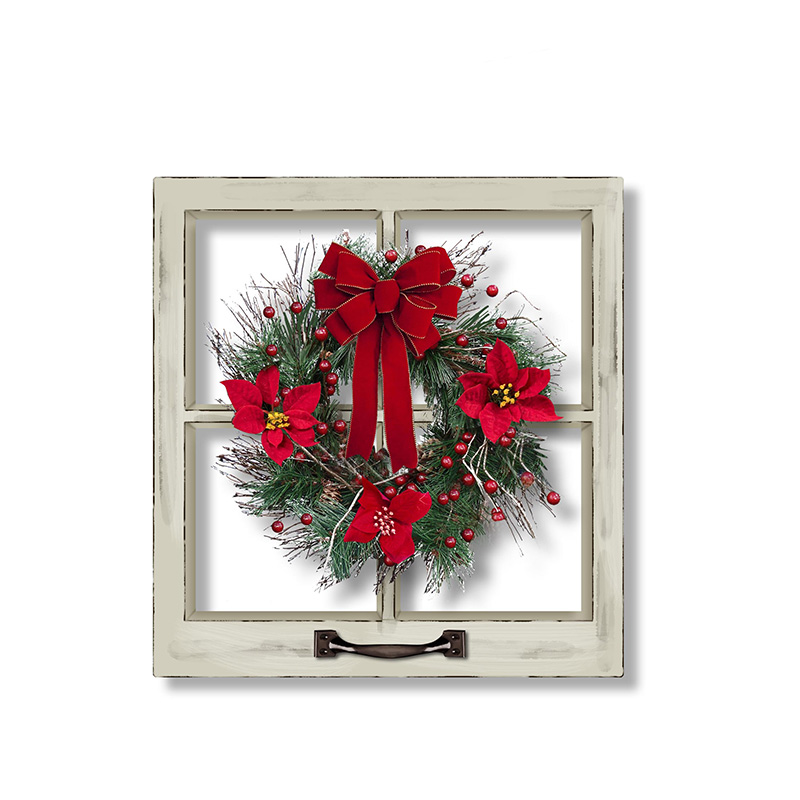 Floral Wreath Wood Framed Wall Décor