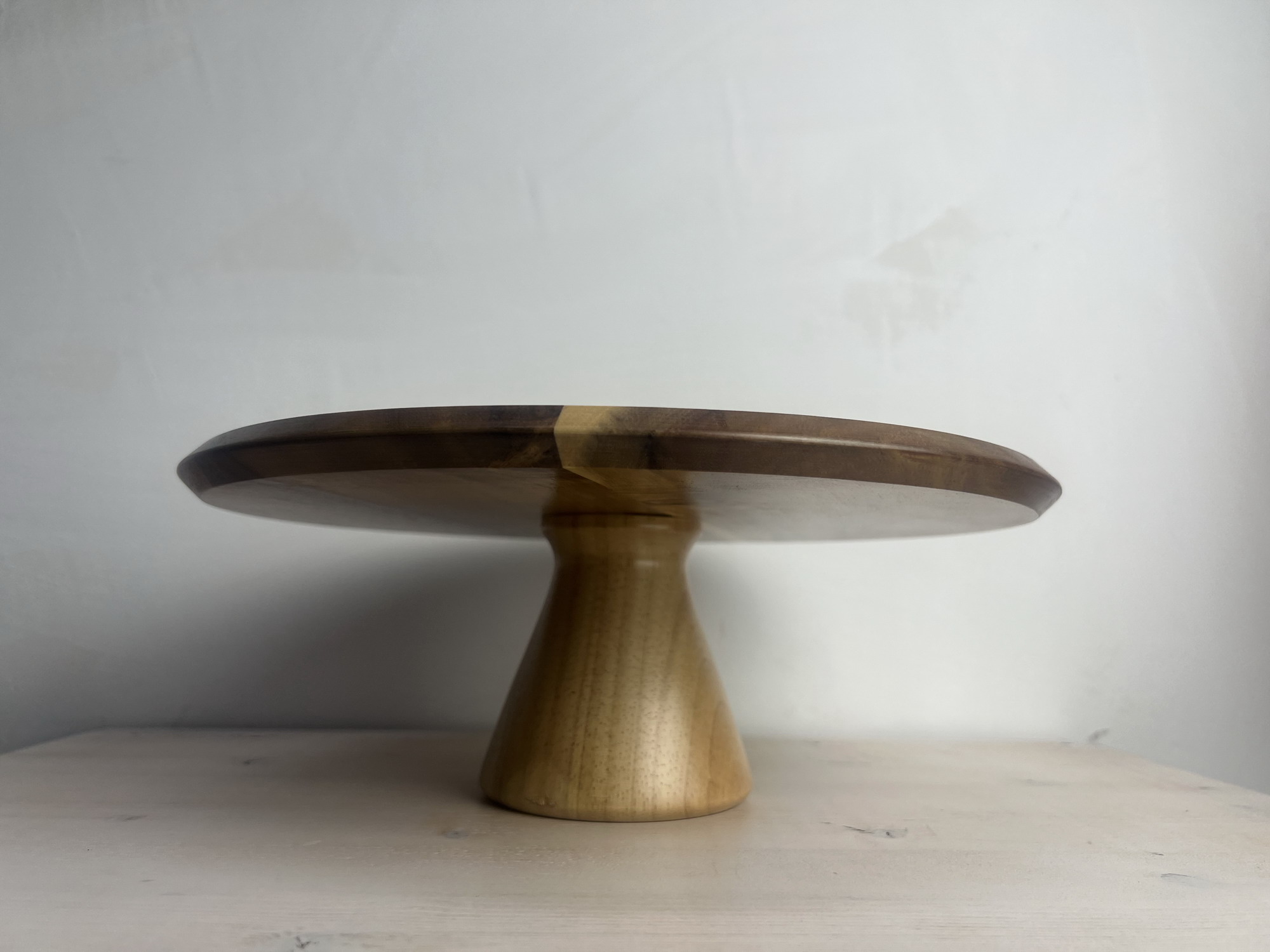 acacia wood cake stand