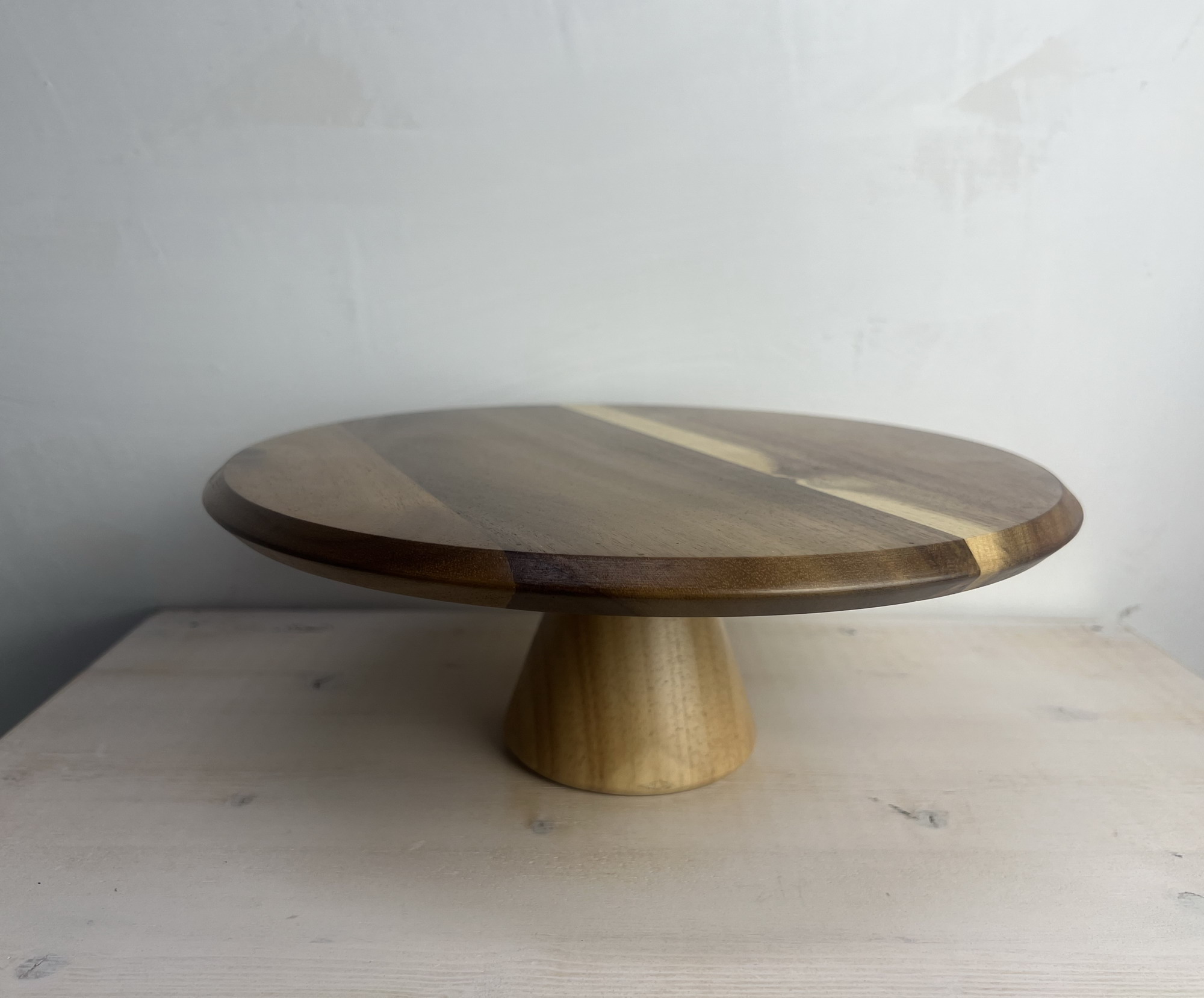 acacia wood cake stand