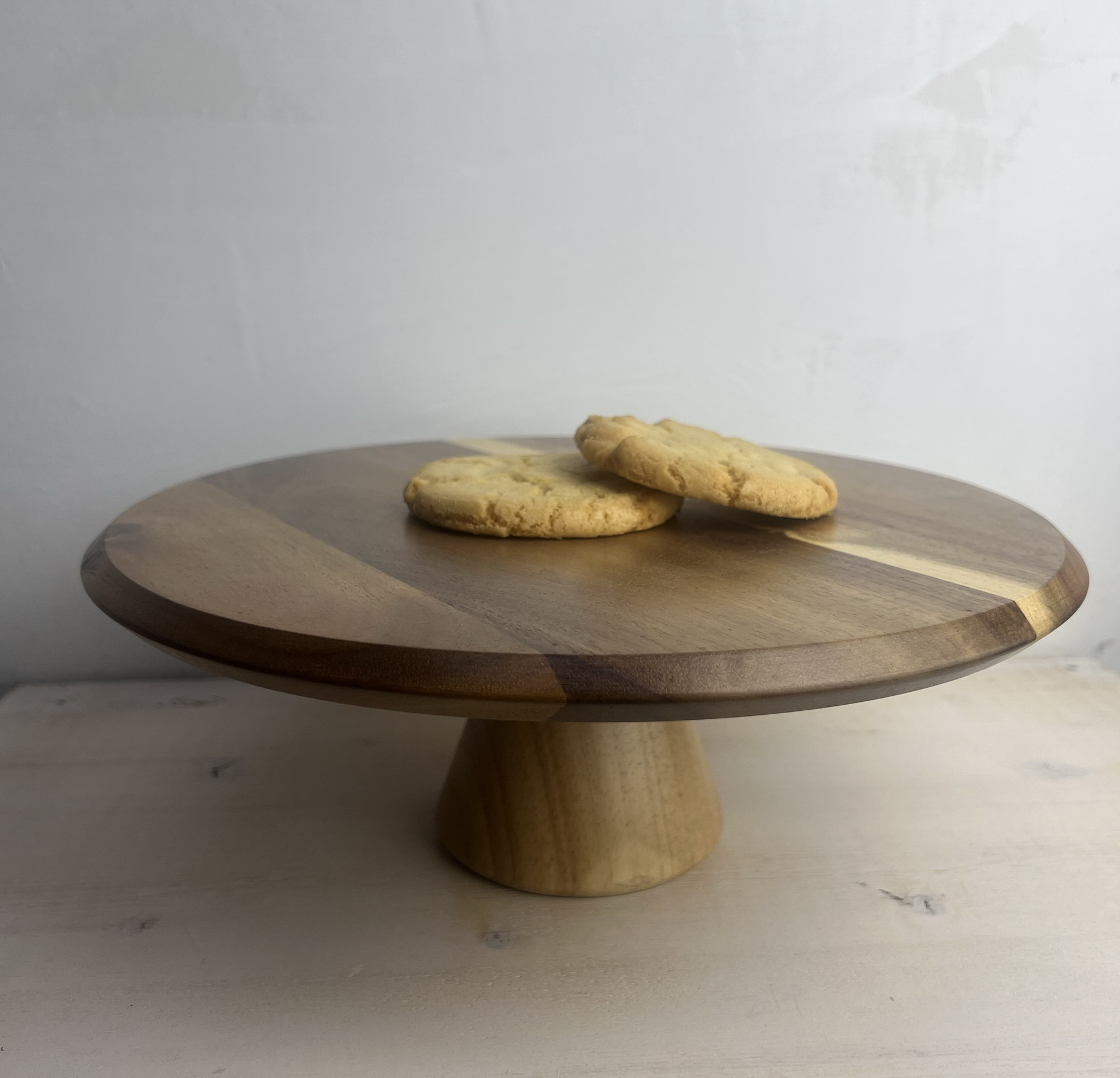 acacia wood cake stand