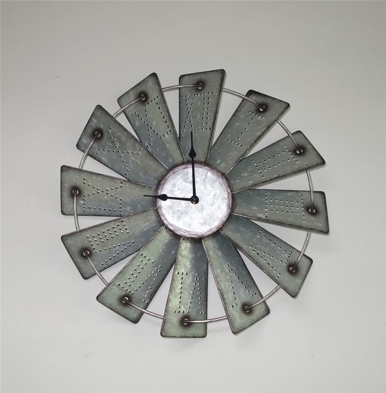 best selling windmill metal wall clock with roman numbers, wall clock home decor,wall clock round