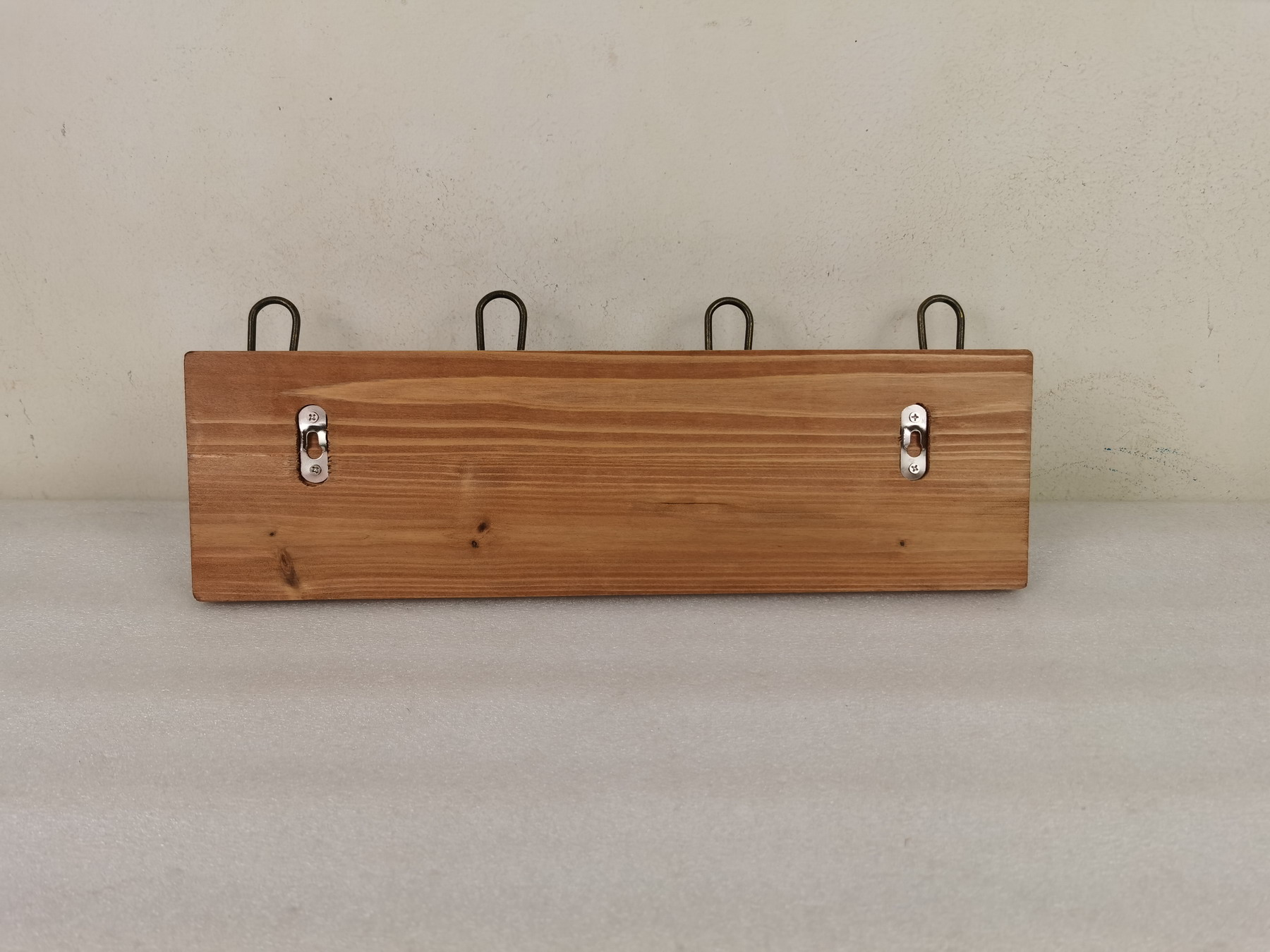 Wall Mounted Coat Rack, Entryway Hanging , Metal Wood Rack with 4 Black Literary Rustic Hooks Rail for Scarf, Bag, Towel, Key, Cap, Cup, Hat