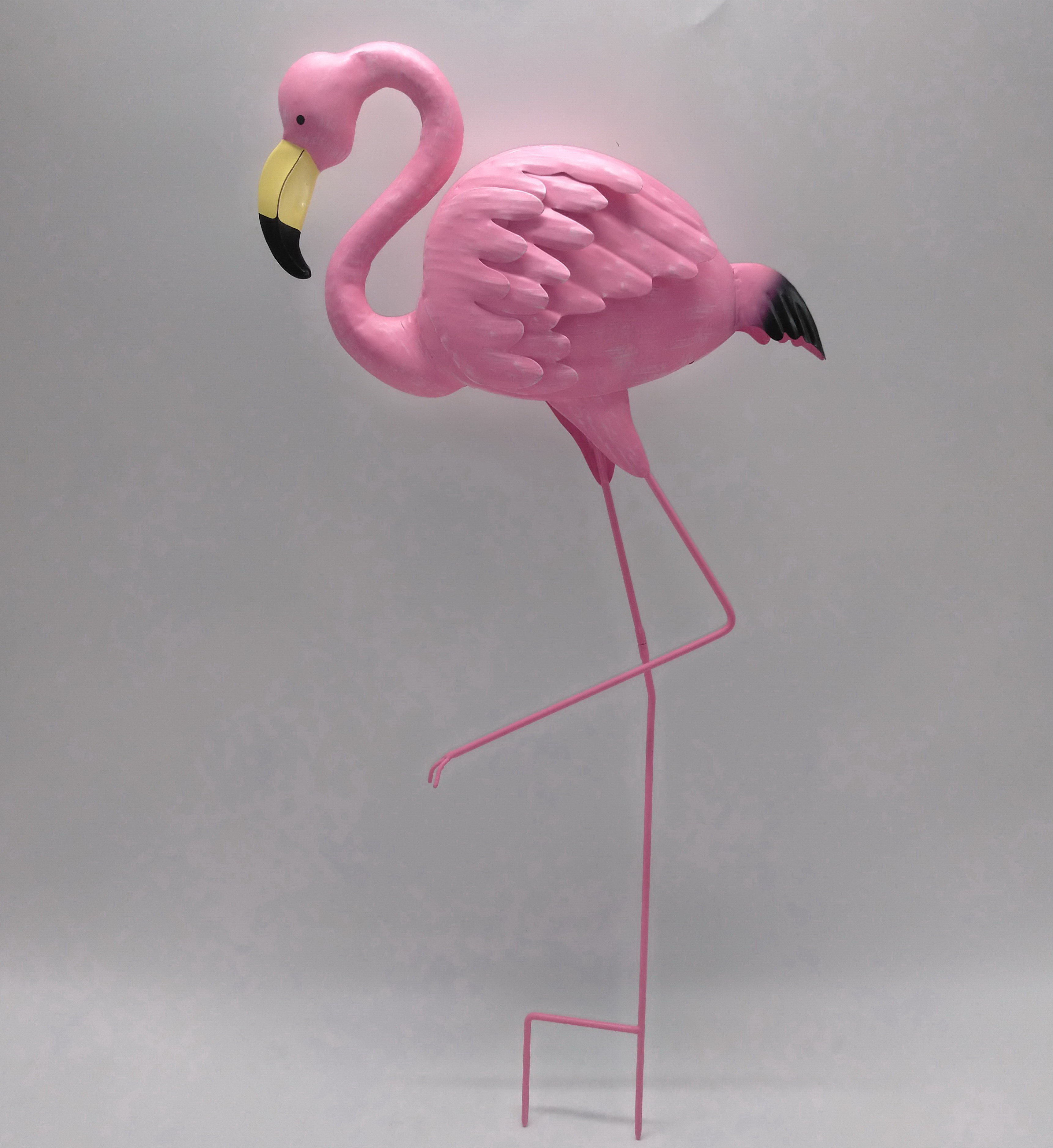 Metal Flamingo Bird Stake for Garden