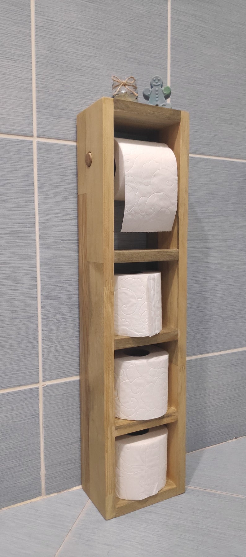 Farmhouse Toilet Paper Holder Stand