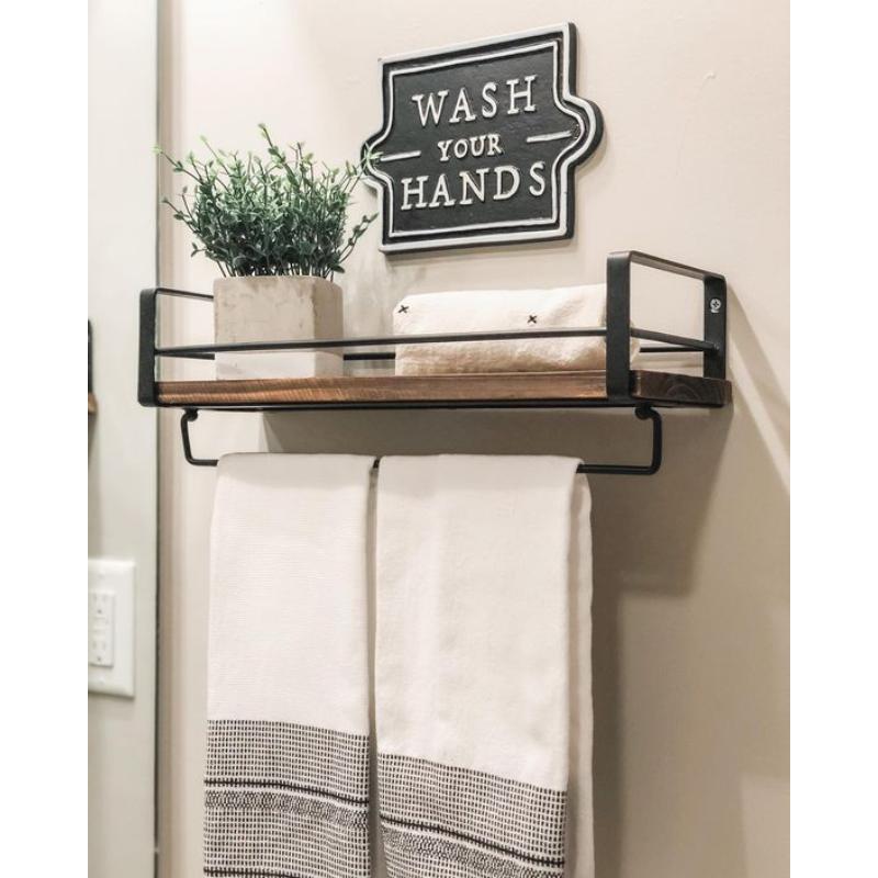 Rustic Farmhouse Wood Bathroom Wall Shelves for Bathroom, Living Room, Kitchen, Bedroom