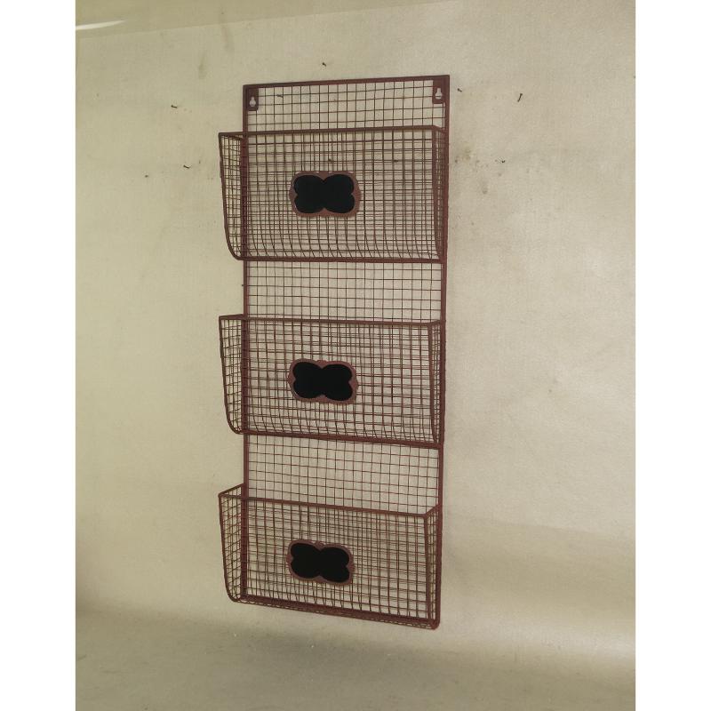 3 bin wire book magazine wall mounted display rack with chalkboard,newspaper magazine display racks for office