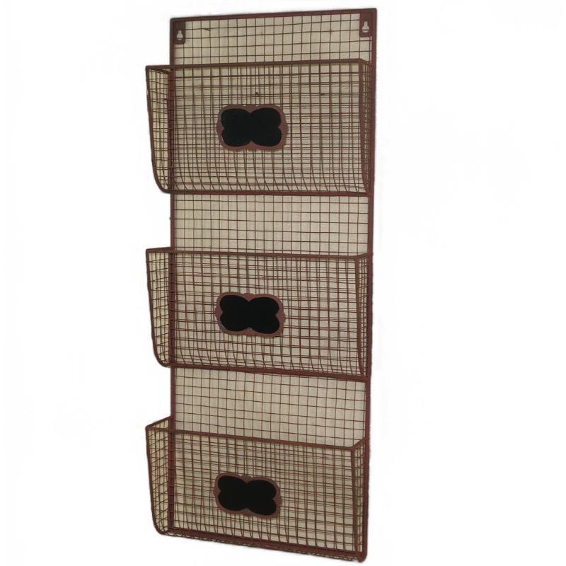 3 bin wire book magazine wall mounted display rack with chalkboard,newspaper magazine display racks for office