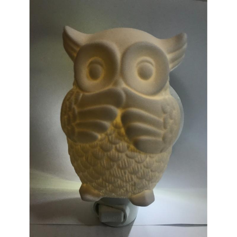 Ceramic white Fun Shaped Wise Owl Table Lamp