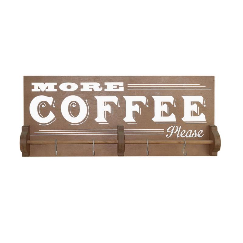 Wooden Coffee Mug Rack Wall Mounted