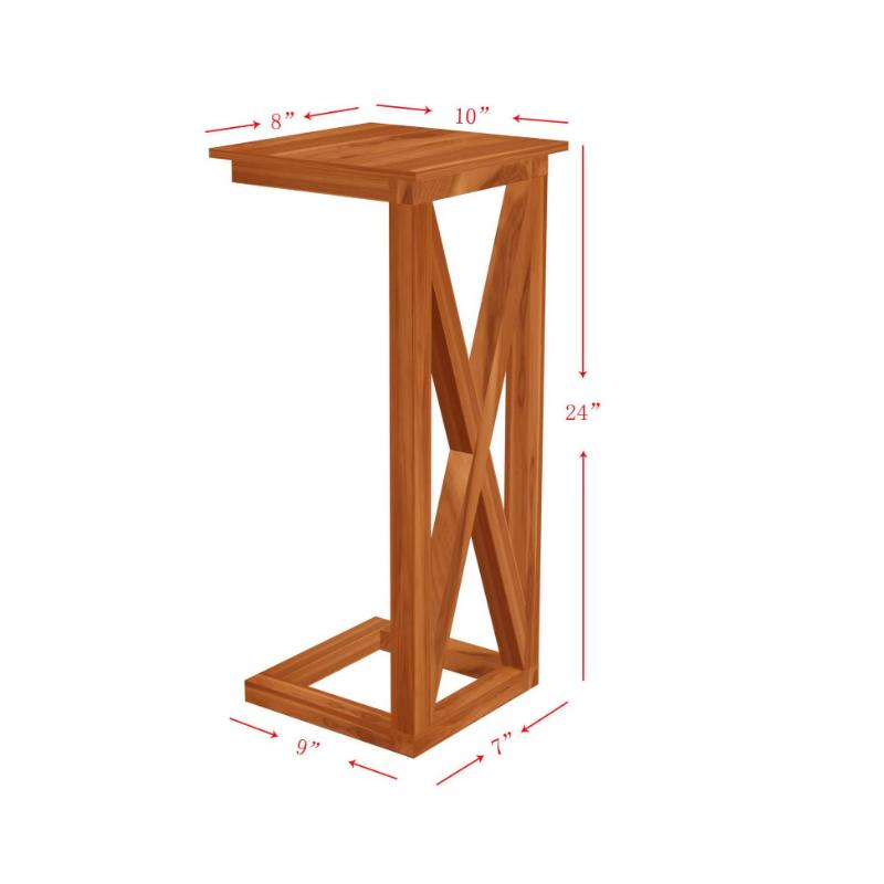 C Shaped End Table for Small Spaces