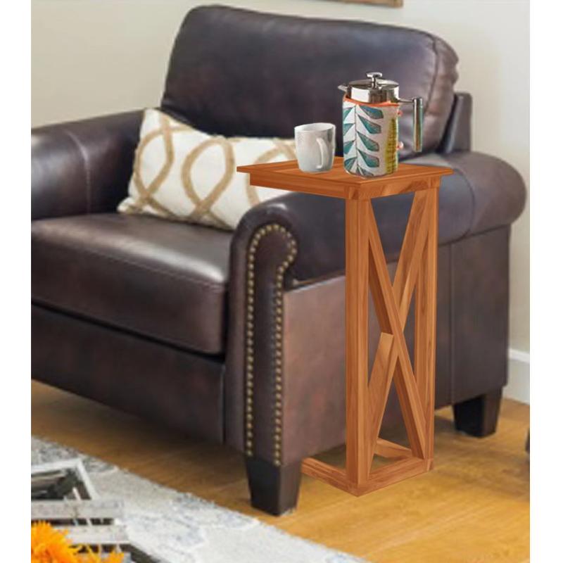 C Shaped End Table for Small Spaces