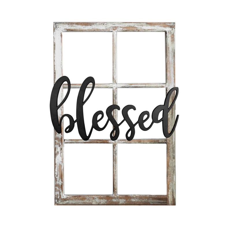 Wooden Rustic Mount Window Sign With Letters