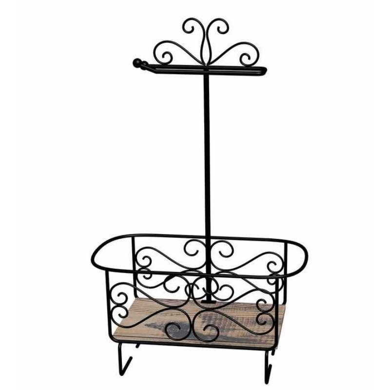 Towel Bar and Wire Storage Basket