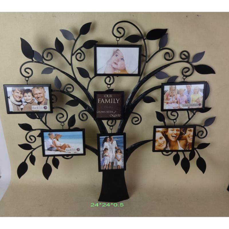 Metal Family Wishing Tree with 7 Hanging Picture Frame Display