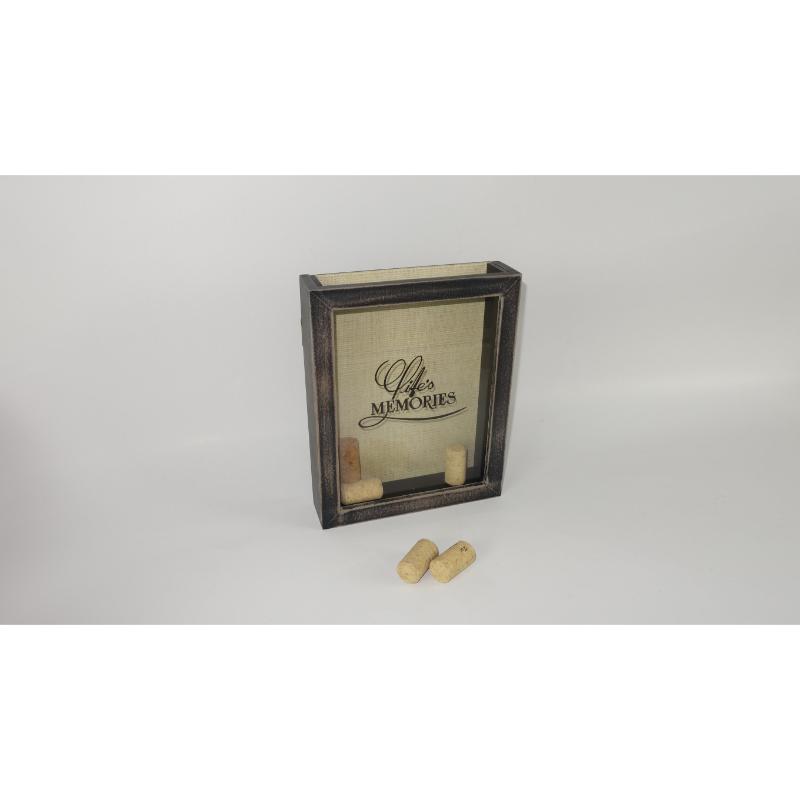 wood shadowbox ticket stub holder