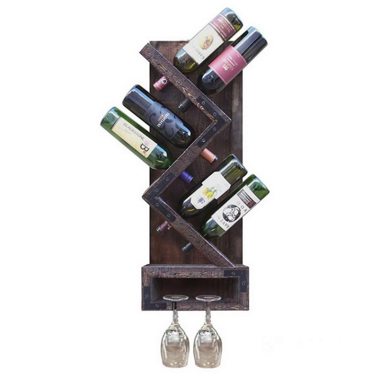 Zig Zag Wine Bottle Holder With glass holder