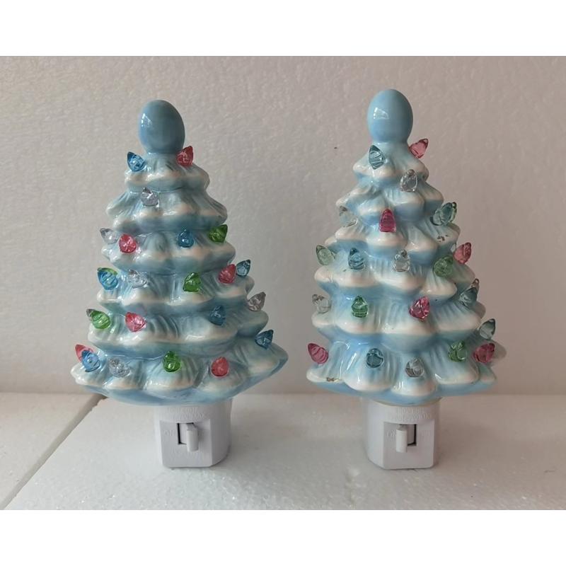 Decorative Spring Ceramic Christmas Tree Night Light