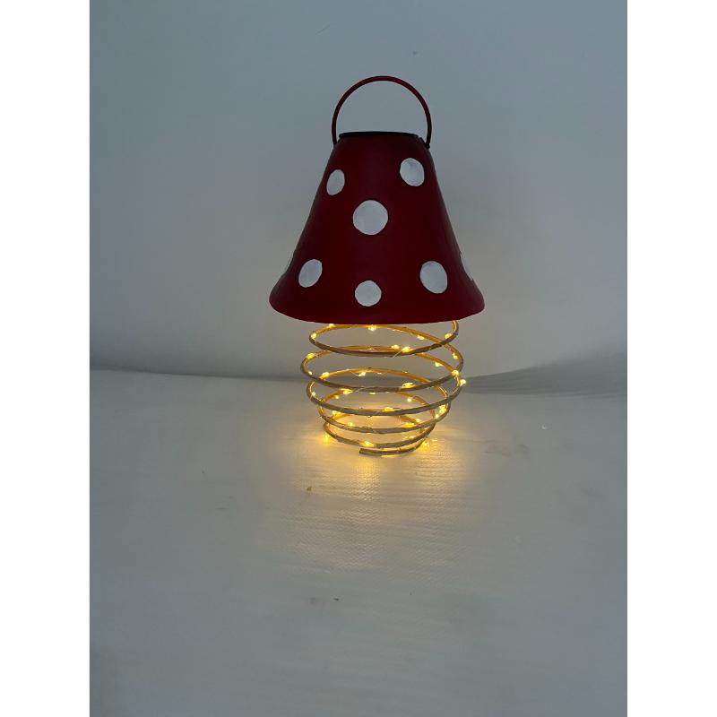 Outdoor Metal Mushroom Decor With Light