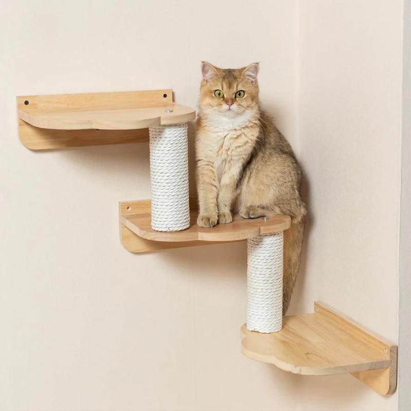 Cat Wood Wall Shelves